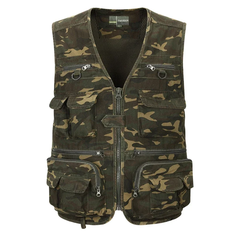 Outdoor Hunting Photography - Men Camouflage Fishing Hunting Vest Cargo