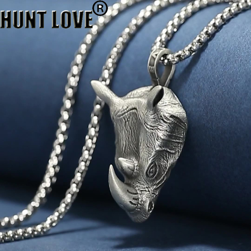 Wildman Hunting & Outdoor Reviews - 1Pcs Pure Tin Rhino Head Pendant