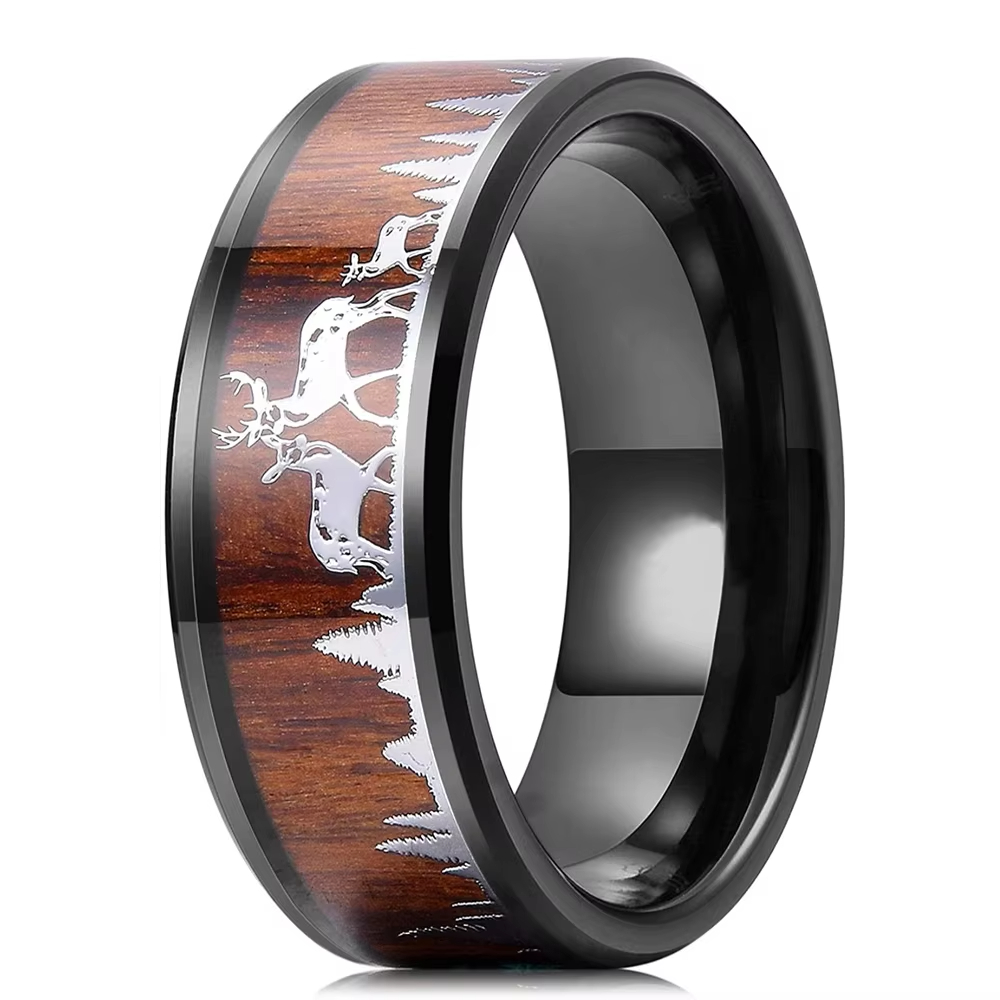 Wildman Hunting & Outdoor Reviews - Fashion 8mm Koa Wood Inlay Deer