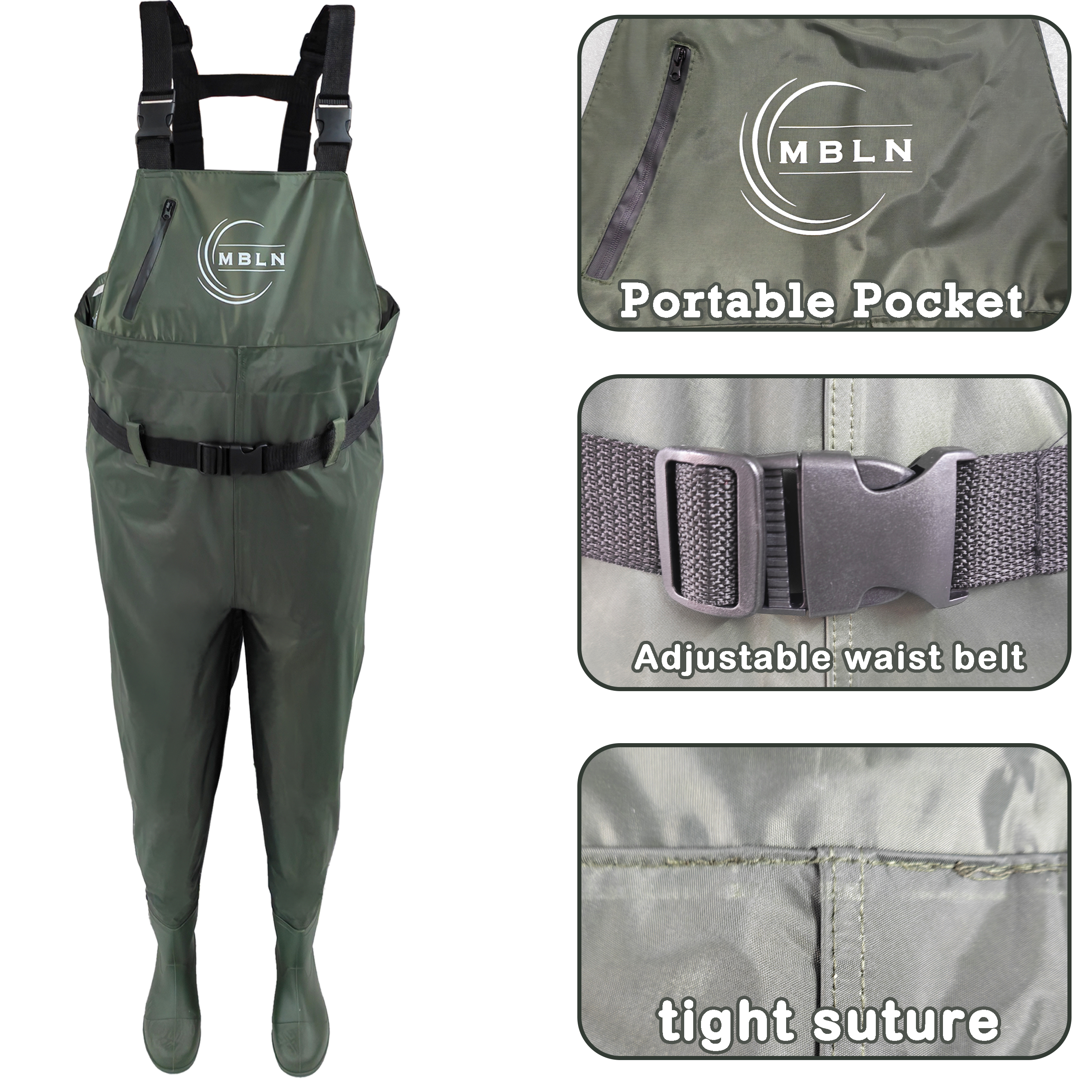 MBLN Fishing Chest Waders with - Fishing Waders Breathable บทวิจารณ์และราคา