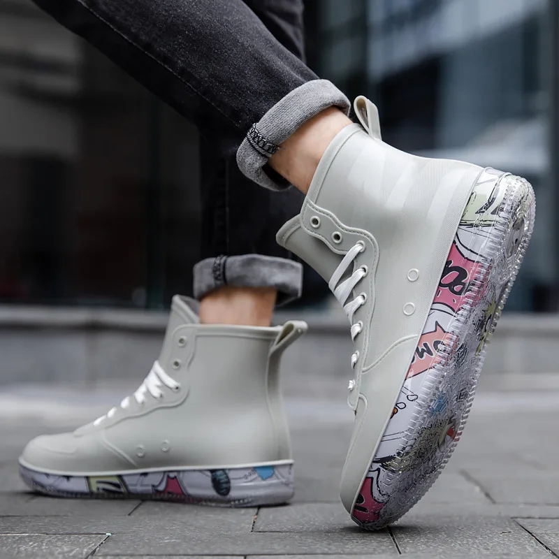 Men Rain Boots Fashion Trendy  - Fishing Waders Breathable บทวิจารณ์และราคา
