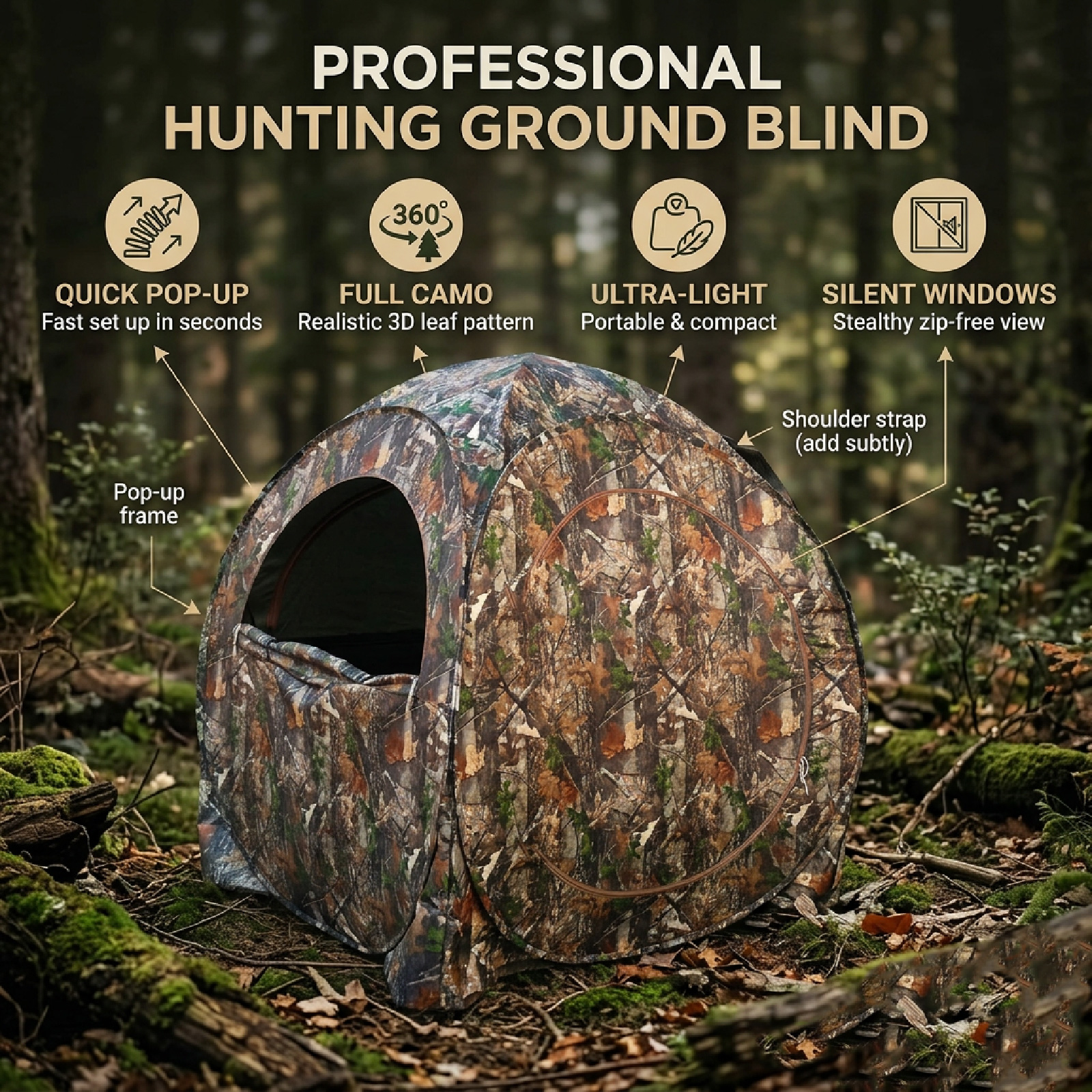 Camouflage Pop-Up Hunting Blin - Hunting & Outdoor Supplies Vanderbijlpark บทวิจารณ์และราคา