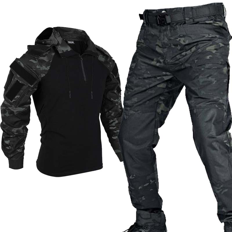 Men's Black Multicam Tactical  - Outdoor Hunting Outfit บทวิจารณ์และราคา