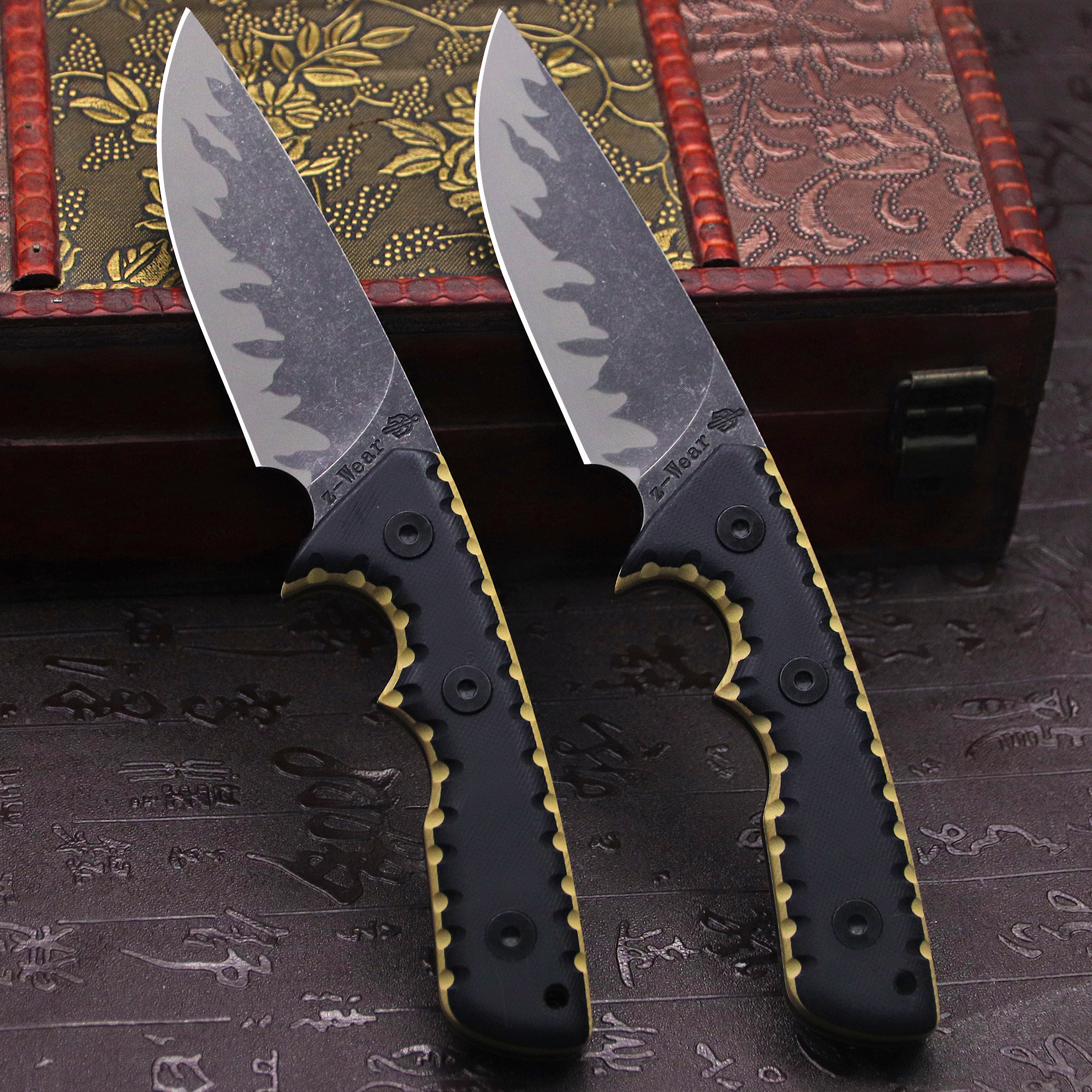 M-L (USA) DC53 Stone Washed Fu - Hunting Knife Outdoor Edge บทวิจารณ์และราคา