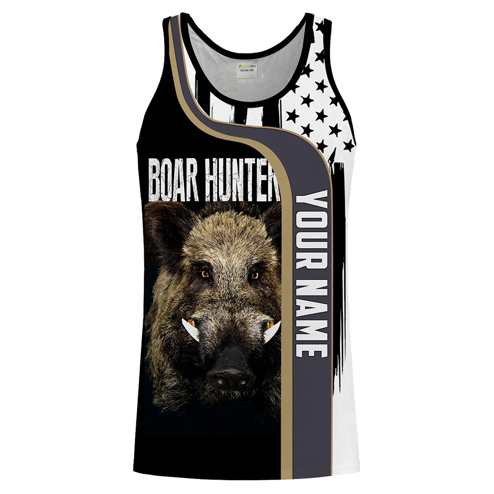 Custom Name Boar Hunter Tank T - Wildman Hunting & Outdoor Reviews บทวิจารณ์และราคา