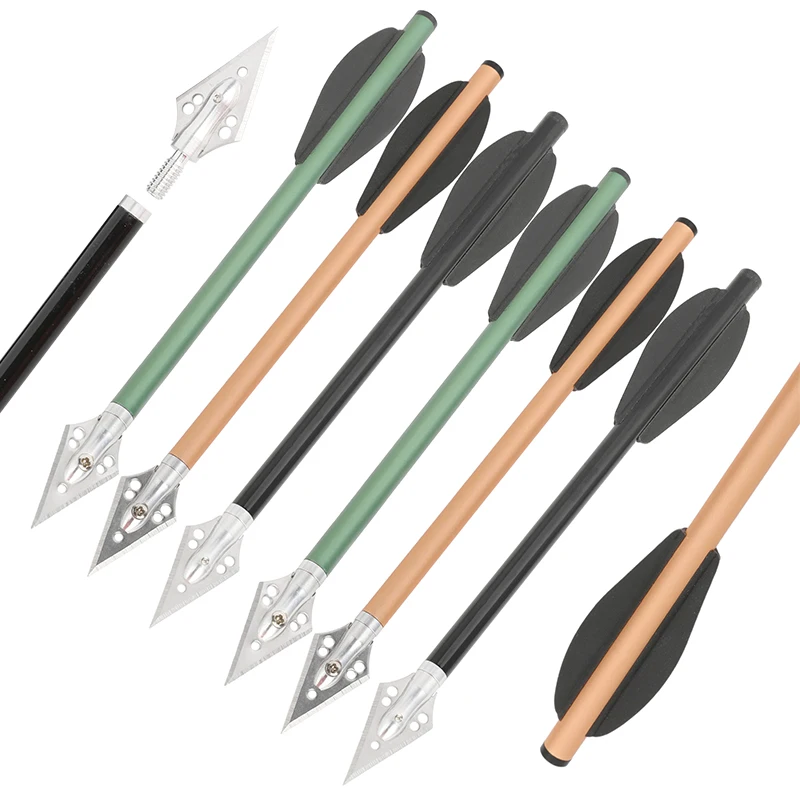 6pcs Aluminium Arrow 6.3 Inch  - Crossbow Bolt Broadhead บทวิจารณ์และราคา