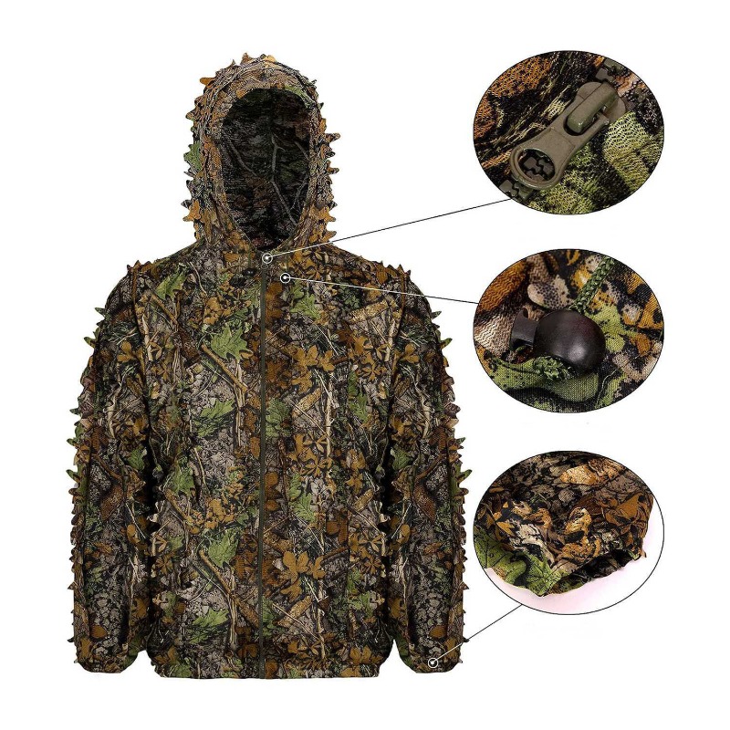 3D  Leafy Bionic Camouflage Hu - Outdoor Hunting Photography บทวิจารณ์และราคา