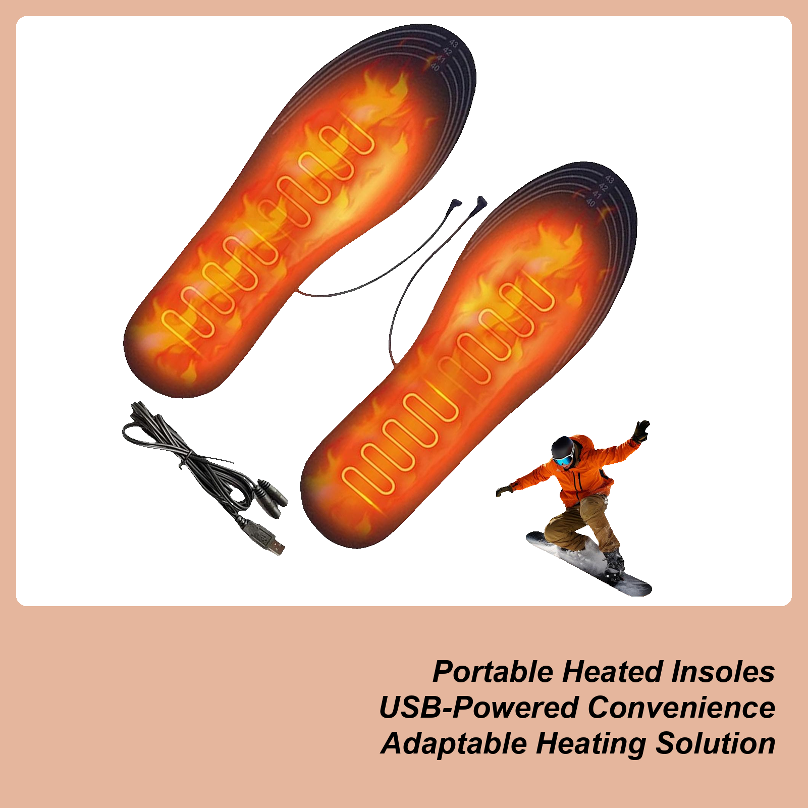 Heated Shoe Insoles Reusable U - Outdoor Hunting Boots For Men บทวิจารณ์และราคา