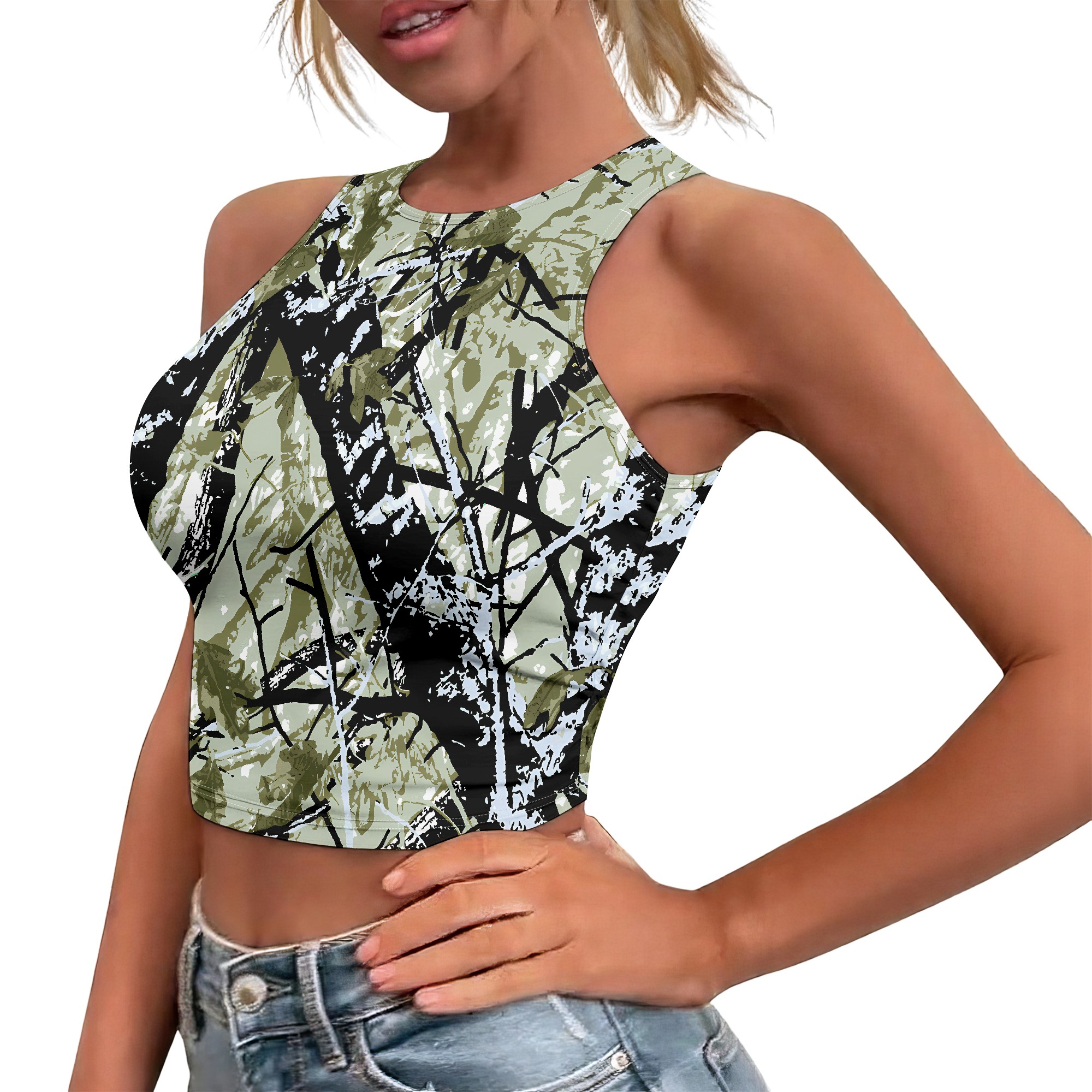Camo Crop Top, Green Camouflag - Outdoor Hunting Outfit บทวิจารณ์และราคา