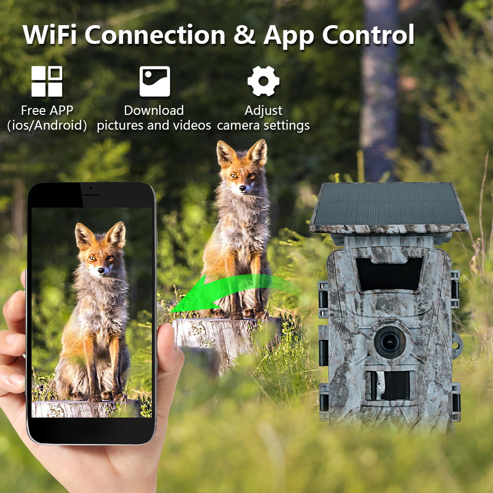 Solar WiFi 4K 60MP Hunting Cam - Outdoor Hunting Photography บทวิจารณ์และราคา