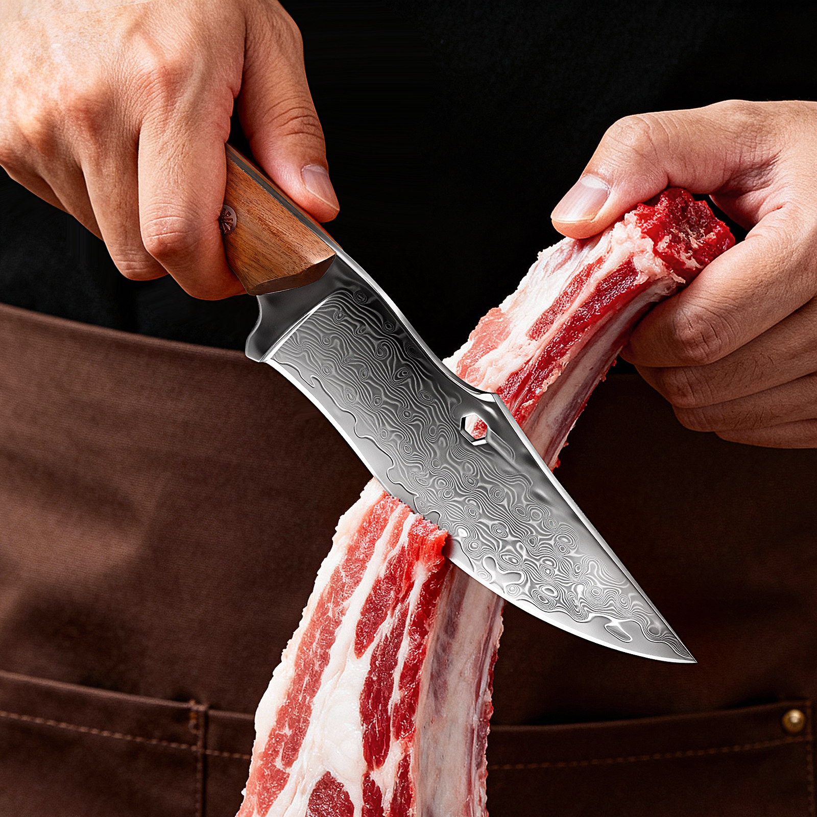 Damascus Outdoor Knife Curved  - Hunting Knife Outdoor Edge บทวิจารณ์และราคา