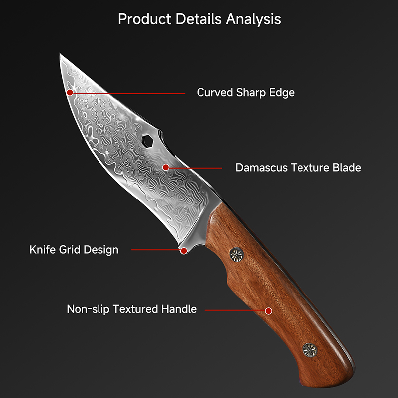 Damascus Outdoor Knife Curved  - Hunting Knife Outdoor Edge บทวิจารณ์และราคา