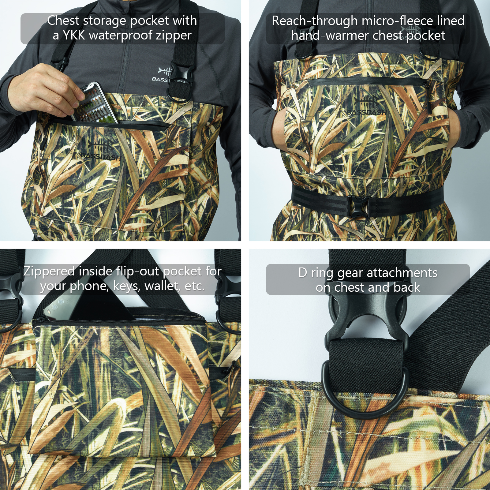 BASSDASH Men Women Boot Foot W - Fishing Waders Breathable บทวิจารณ์และราคา
