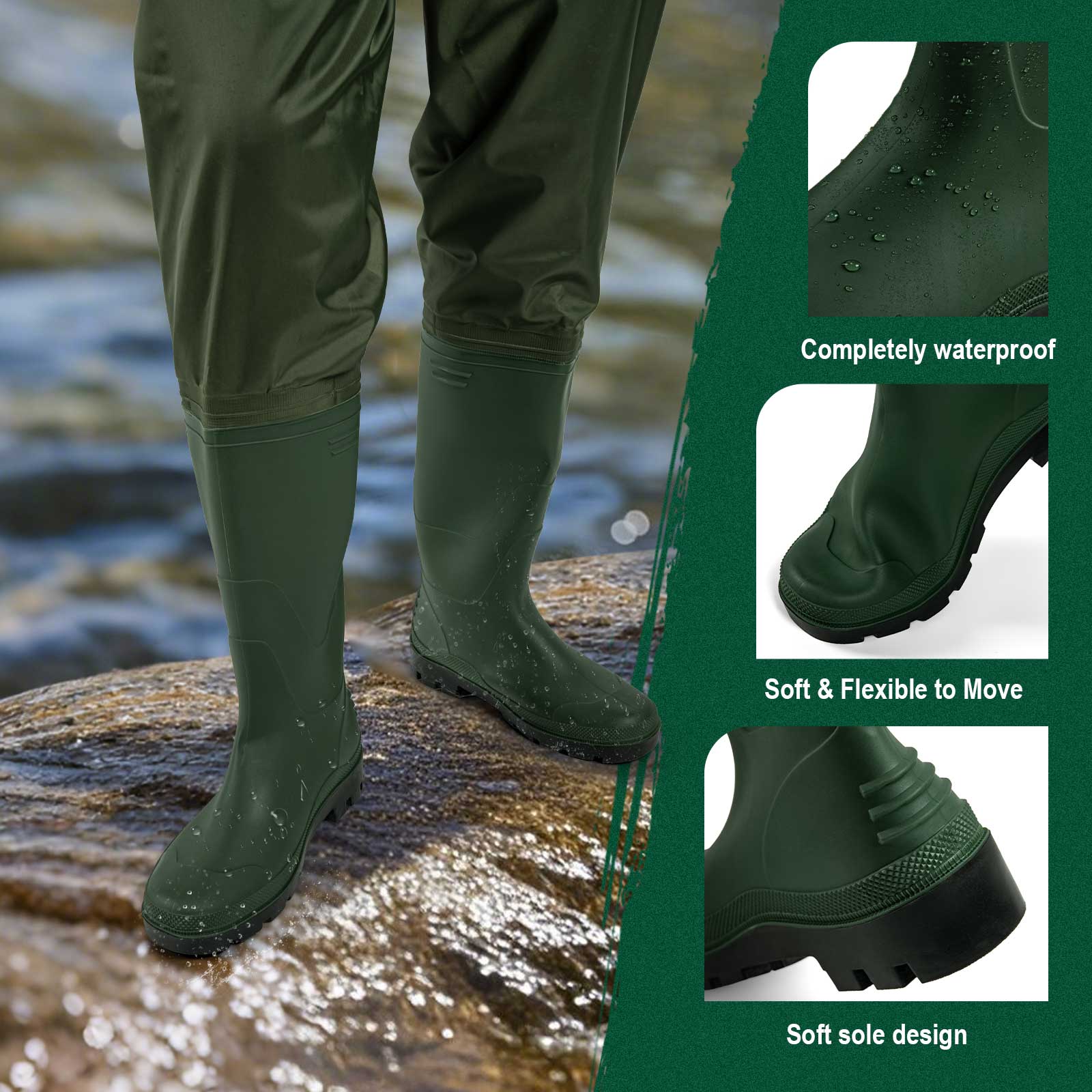 Goture outdoor Waterproof Boot - Fishing Waders Breathable บทวิจารณ์และราคา