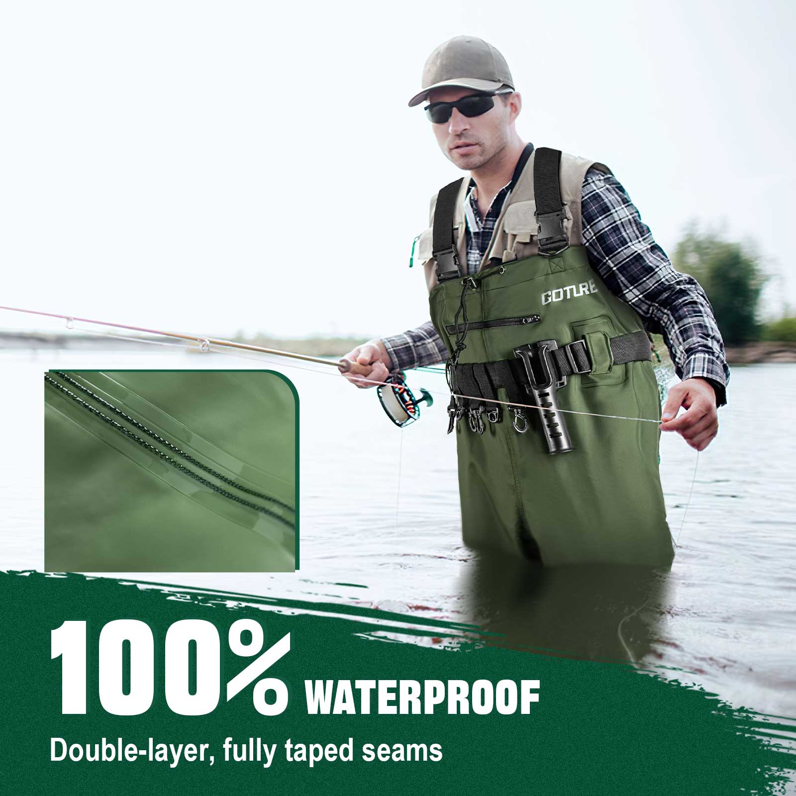 Goture outdoor Waterproof Boot - Fishing Waders Breathable บทวิจารณ์และราคา