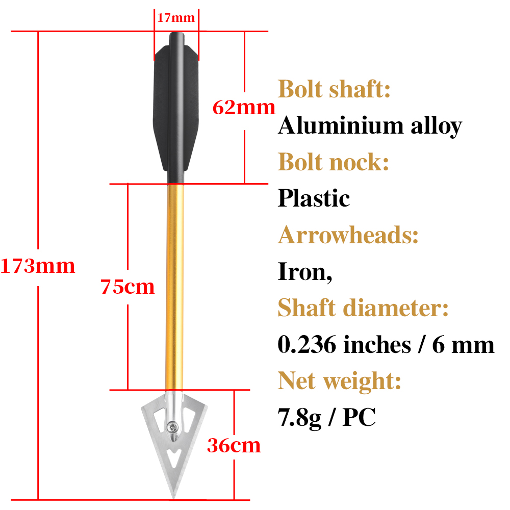 6/12pcs Short Arrow Aluminum C - Crossbow Bolt Broadhead บทวิจารณ์และราคา