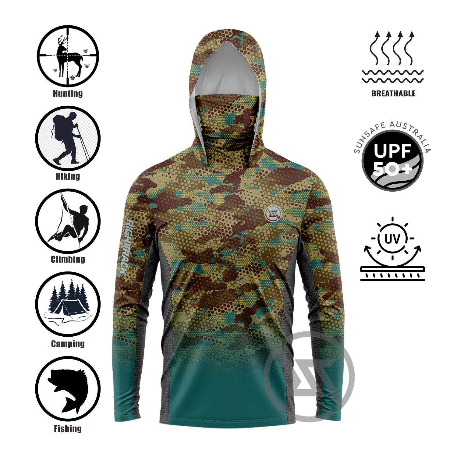 RT Mask Hoodies Shirts Suitabl - Outdoor Hunting Hoodie บทวิจารณ์และราคา