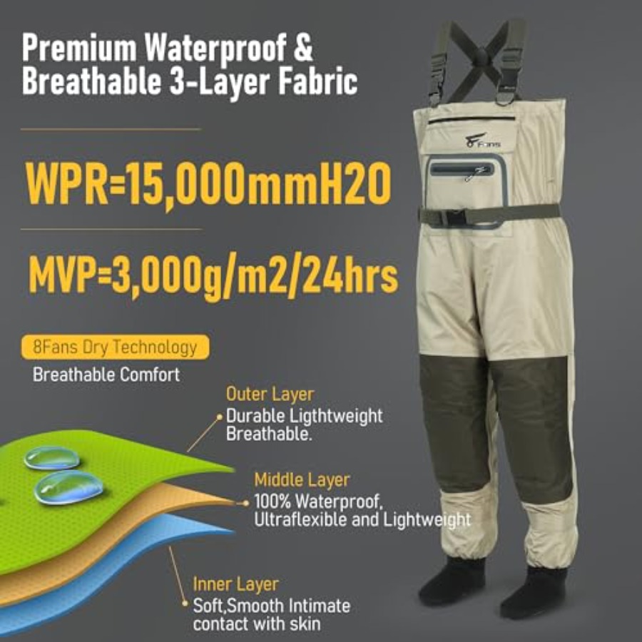 Fishing Chest Waders for Men a - Fishing Waders Breathable บทวิจารณ์และราคา