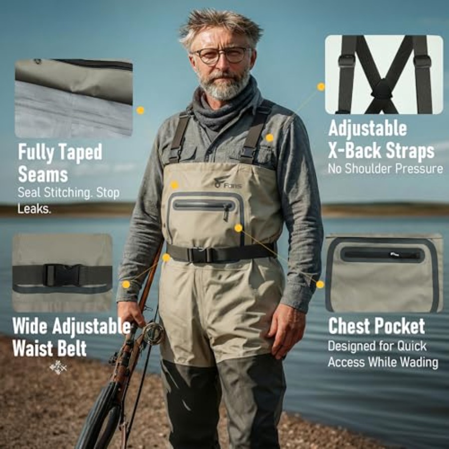 Fishing Chest Waders for Men a - Fishing Waders Breathable บทวิจารณ์และราคา