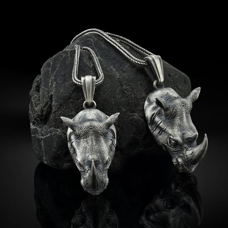 1Pcs Pure Tin Rhino Head Penda - Wildman Hunting & Outdoor Reviews บทวิจารณ์และราคา