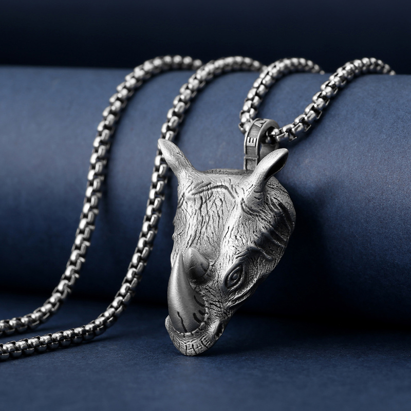 1Pcs Pure Tin Rhino Head Penda - Wildman Hunting & Outdoor Reviews บทวิจารณ์และราคา