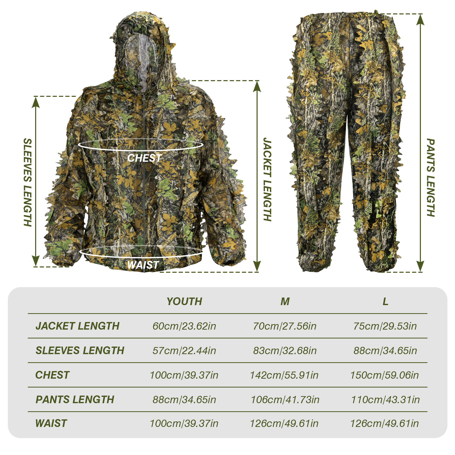 3D Camo Leaf Ghillie Suit Brea - Outdoor Hunting Photography บทวิจารณ์และราคา