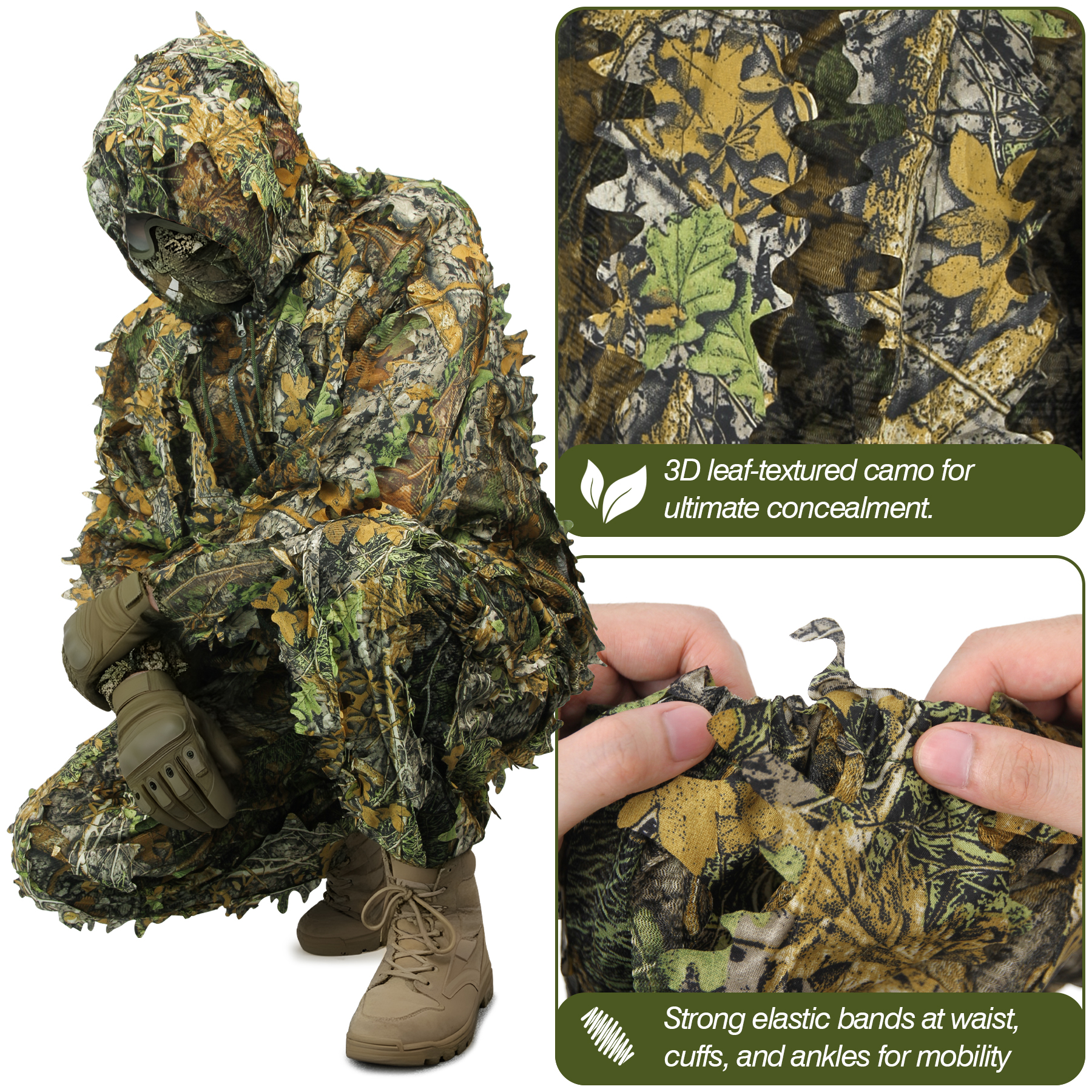 3D Camo Leaf Ghillie Suit Brea - Outdoor Hunting Photography บทวิจารณ์และราคา