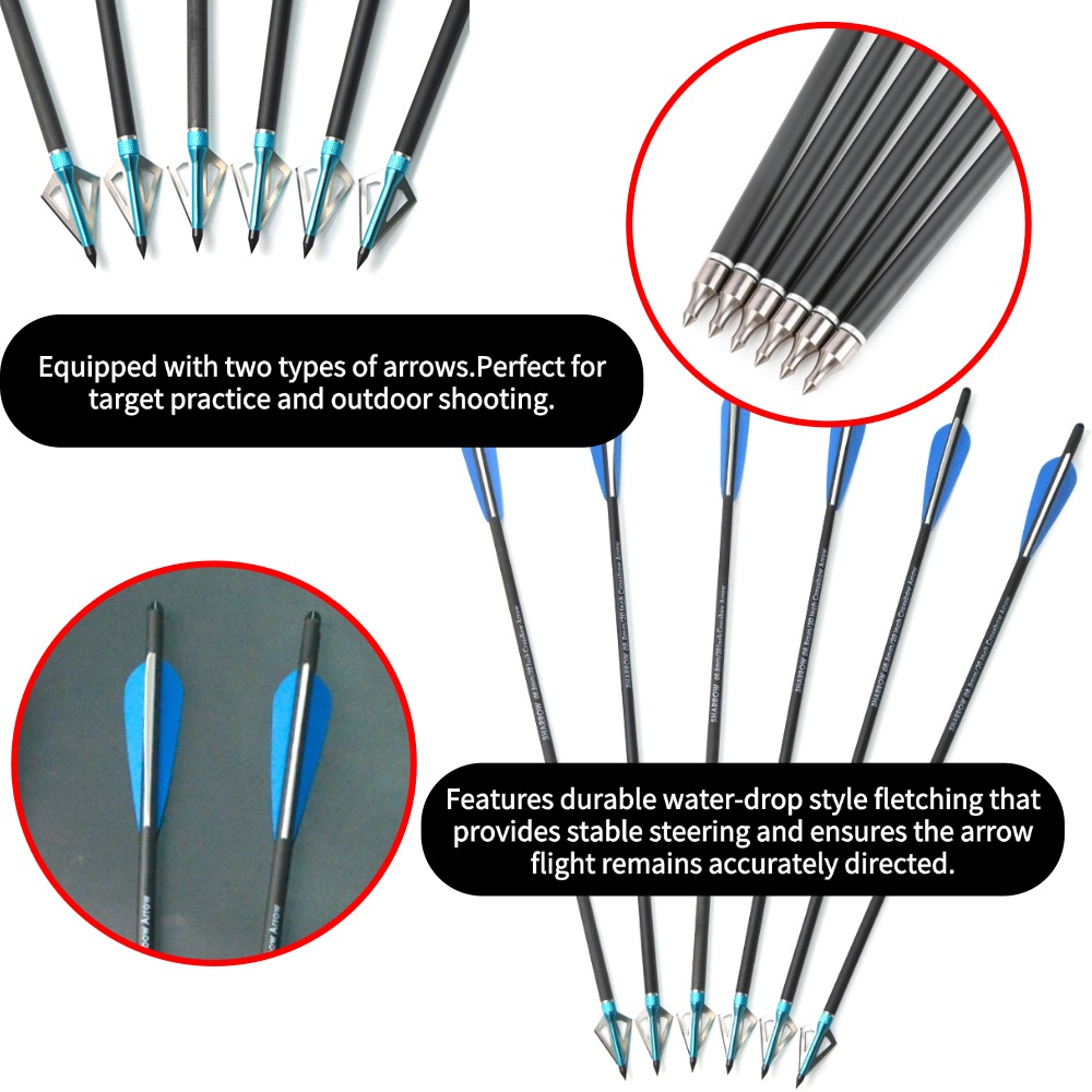 6/12Pcs 16/17/18/20/21/22 Inch - Crossbow Bolt Broadhead บทวิจารณ์และราคา