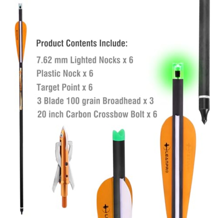 20 inch Carbon Crossbow Bolts  - Crossbow Bolt Broadhead บทวิจารณ์และราคา