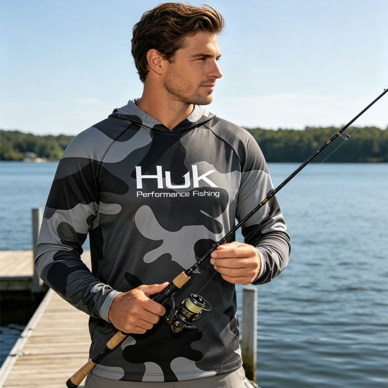 Men's Long Sleeve Fishing Hood - Outdoor Hunting Hoodie บทวิจารณ์และราคา
