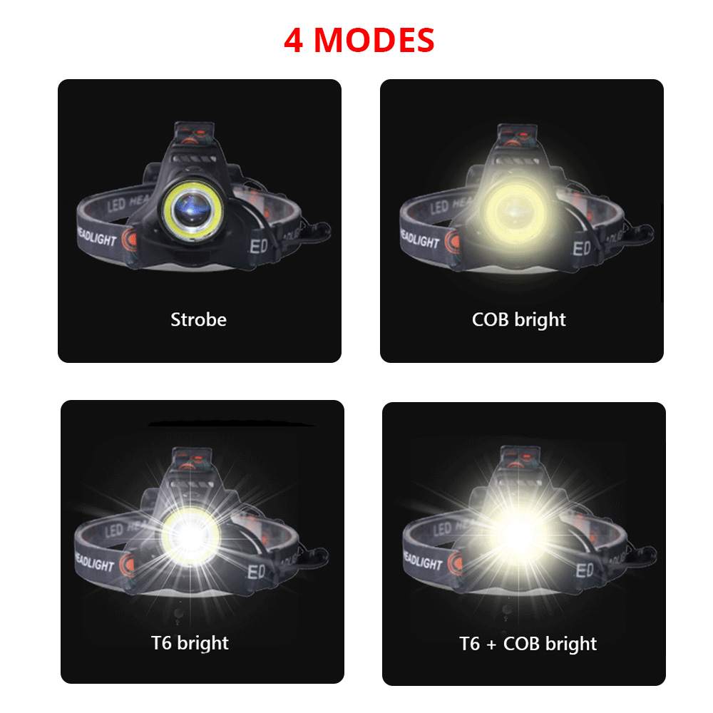 T6 Cob Torch Flashlight Head L - Outdoor Hunting Fishing Jobs บทวิจารณ์และราคา